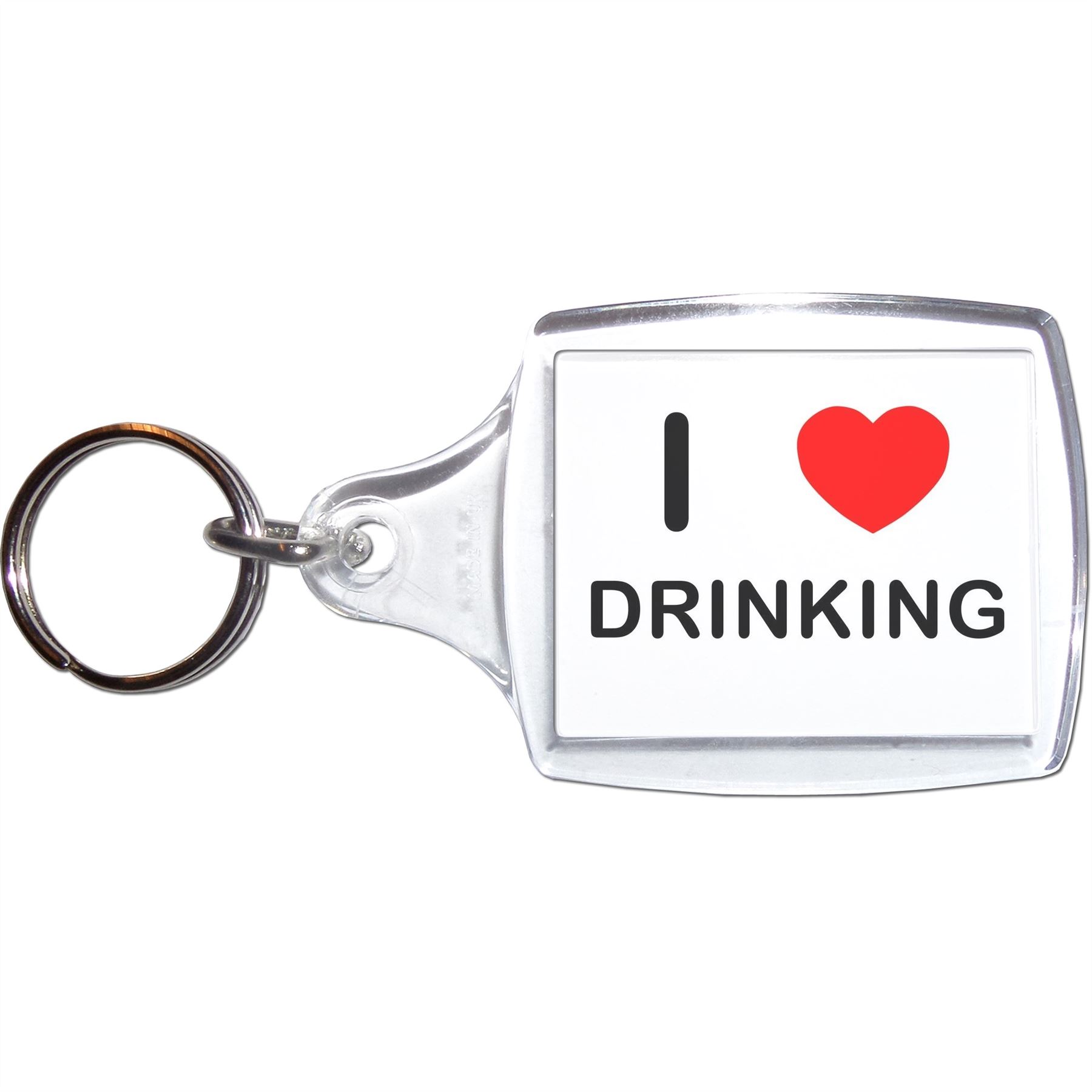 Llavero de plástico transparente Drinking I Love Heart (S, M o L) - Imagen 5 de 8
