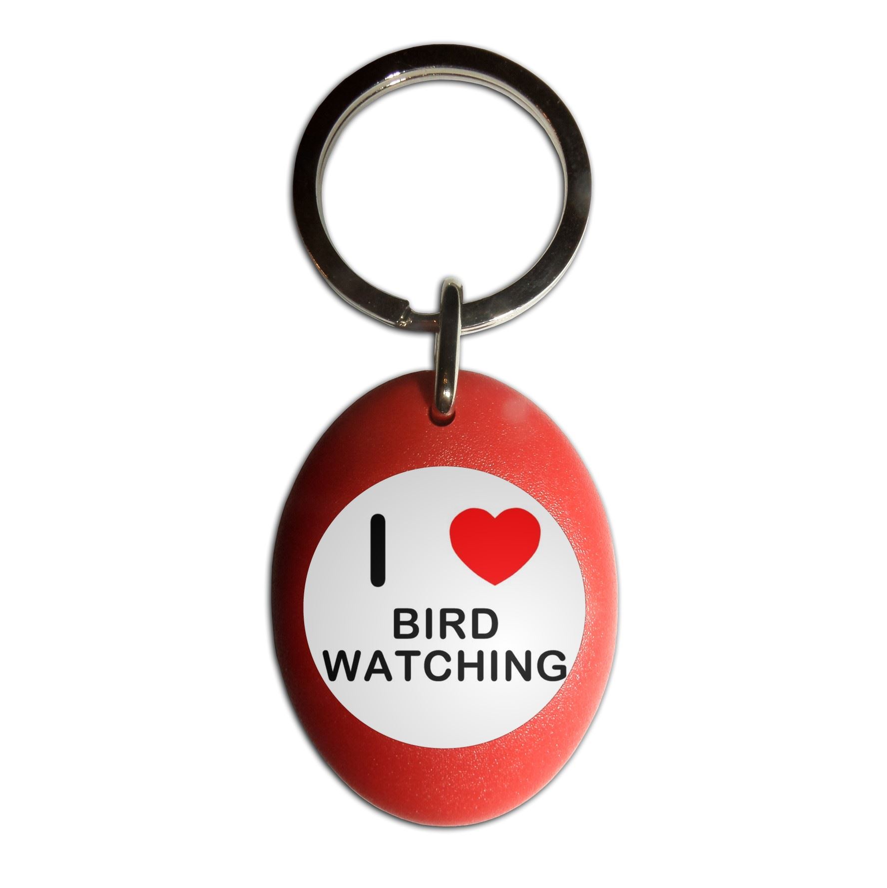 Bird Watching I Love Heart Plastic Oval Key Ring (43mm x 32.5mm) - Picture 7 of 10