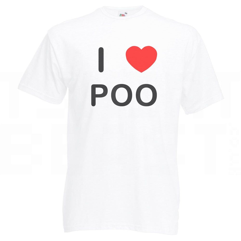 Poo I Love T Shirt Tee Adult Crew Neck Short Sleeved - Picture 29 of 34