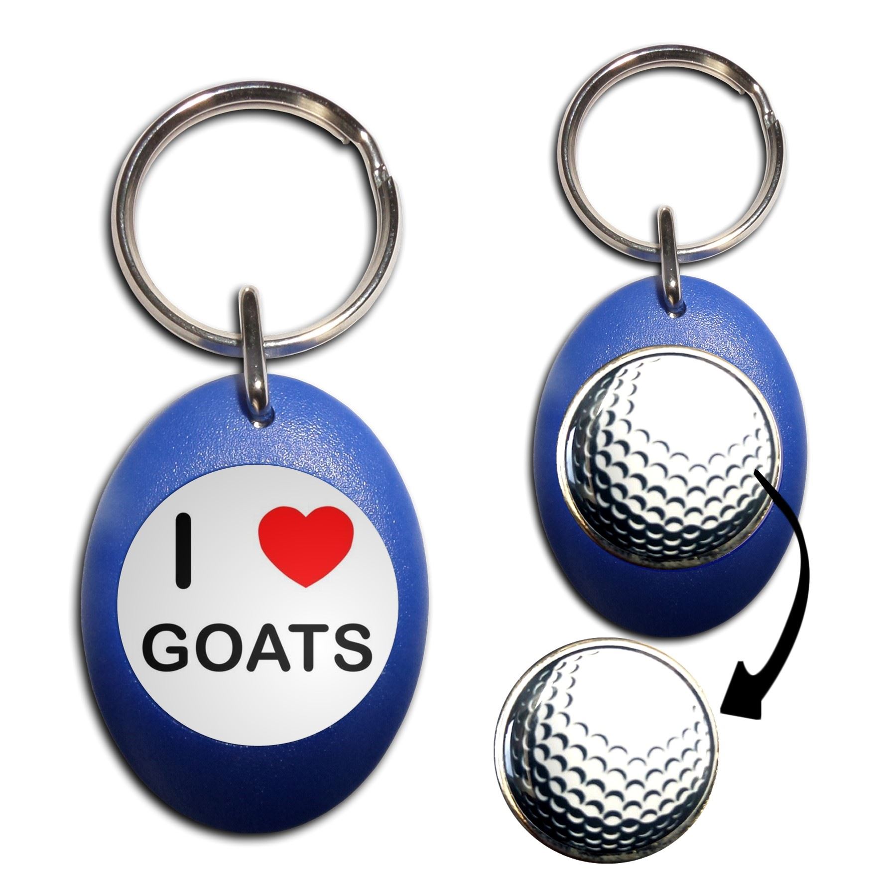 Goats I Love Golf Ball Marker Key Ring (43mm x 33mm) - Picture 5 of 12