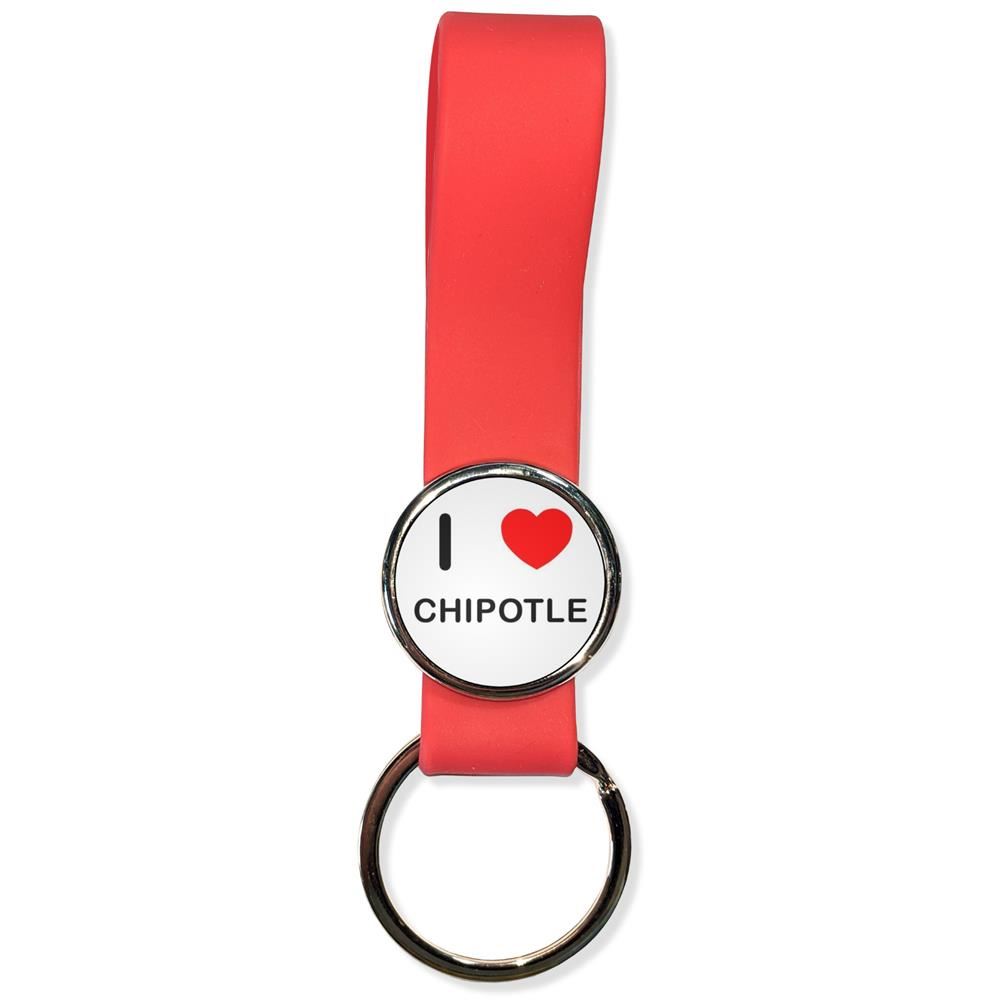 Chipotle I Love Silicone Loop Key Ring (35mm x 120mm) - Foto 7 di 8