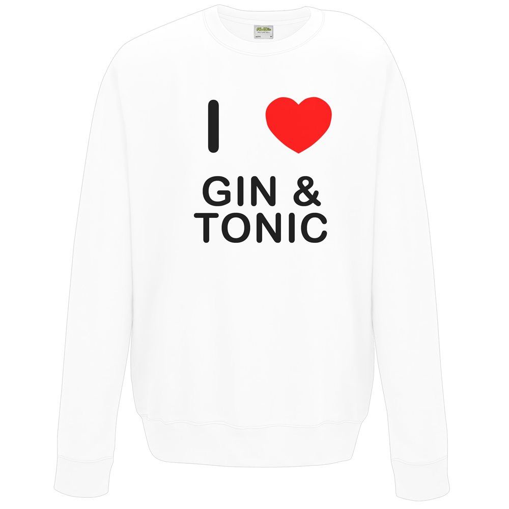 Gin and Tonic I Love Sweater Pullover Adult Crew Neck Long Sleeved Sweatshirt - Picture 31 of 34