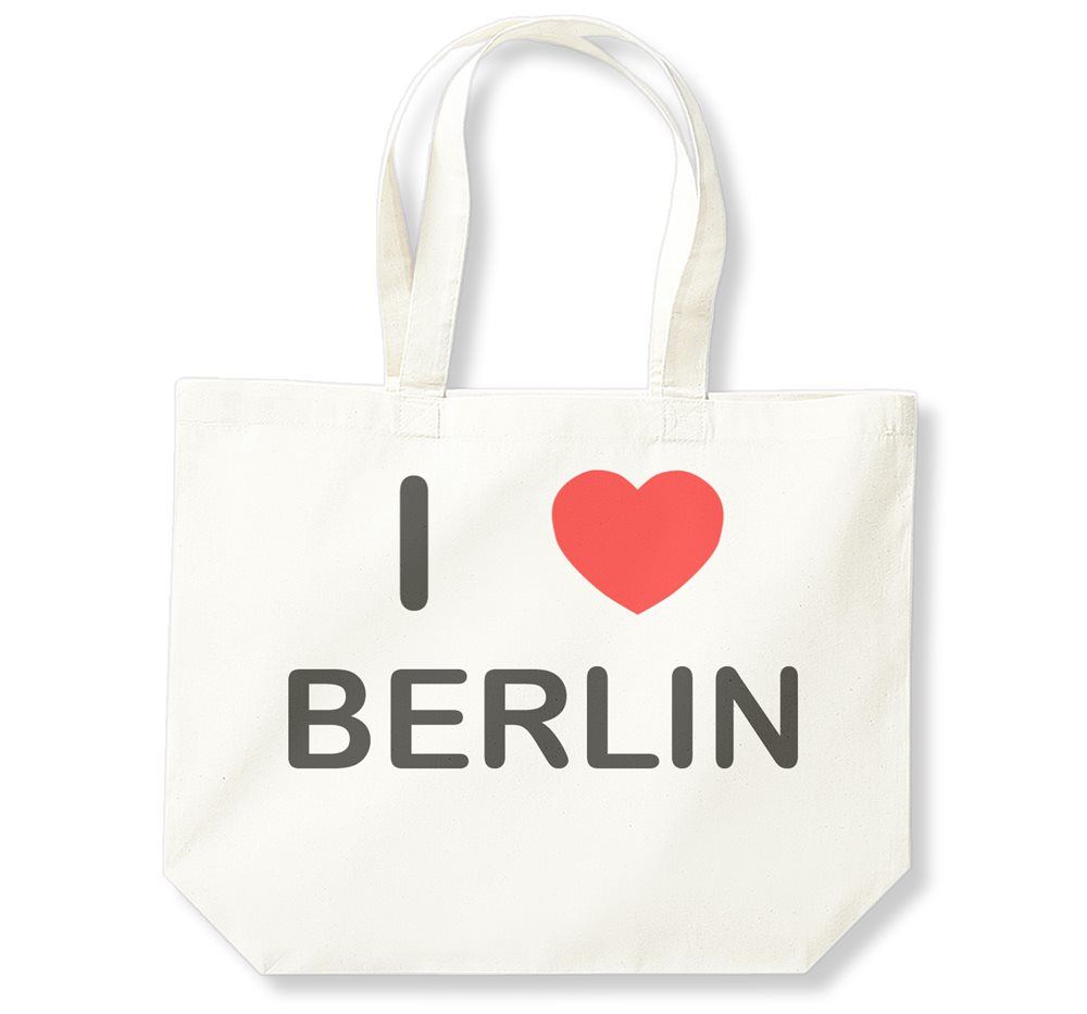 Berlin I Love Cotton Shopping Bag (Black, White, Natural) - Picture 3 of 8