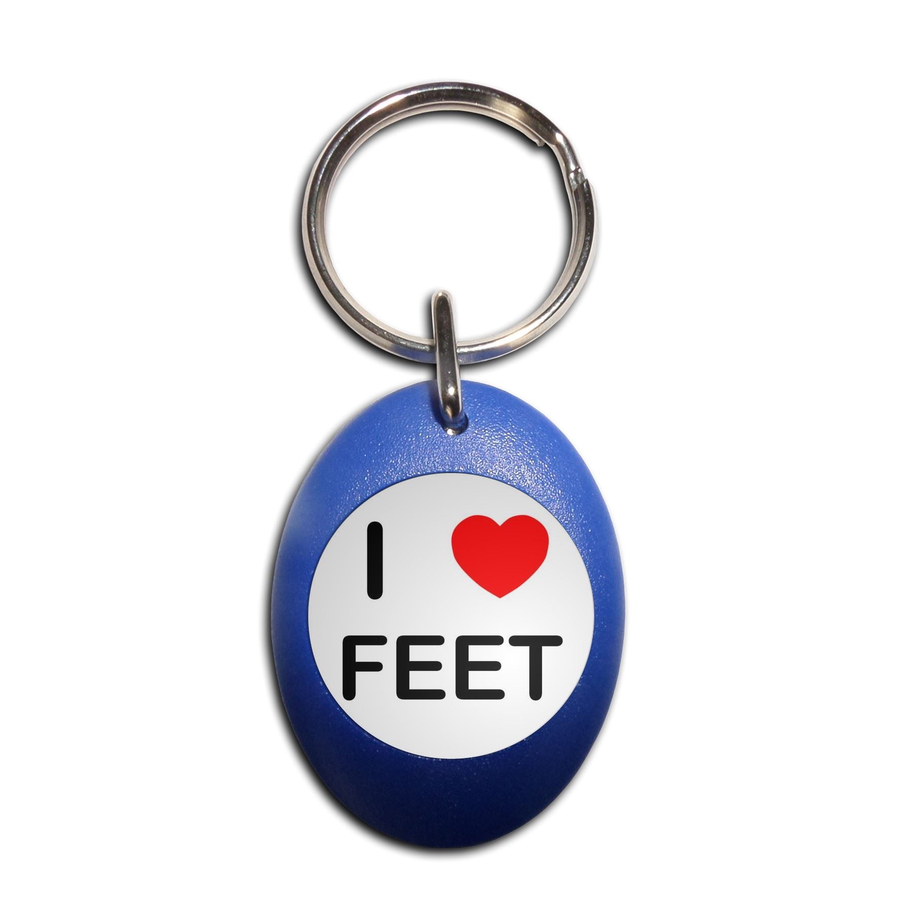 Feet I Love Heart Plastic Oval Key Ring (43mm x 32.5mm) - Picture 5 of 10