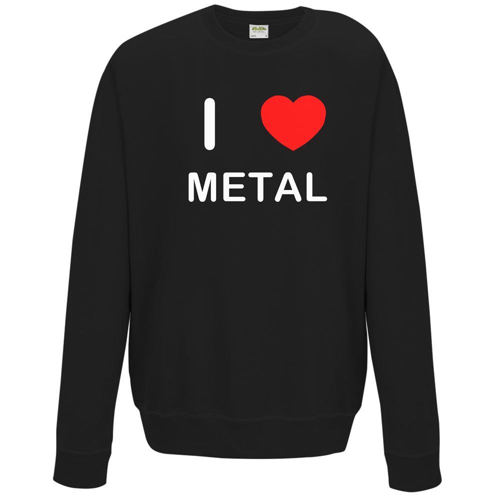 Metal I Love Sweater Pullover Adult Crew Neck Long Sleeved Sweatshirt - Picture 7 of 34