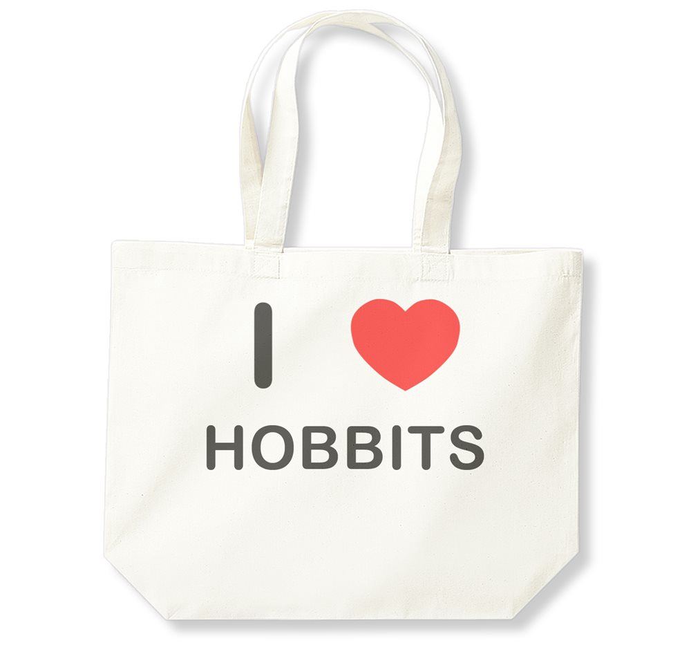 Hobbits I Love Cotton Shopping Bag (Black, White, Natural) - Picture 3 of 8