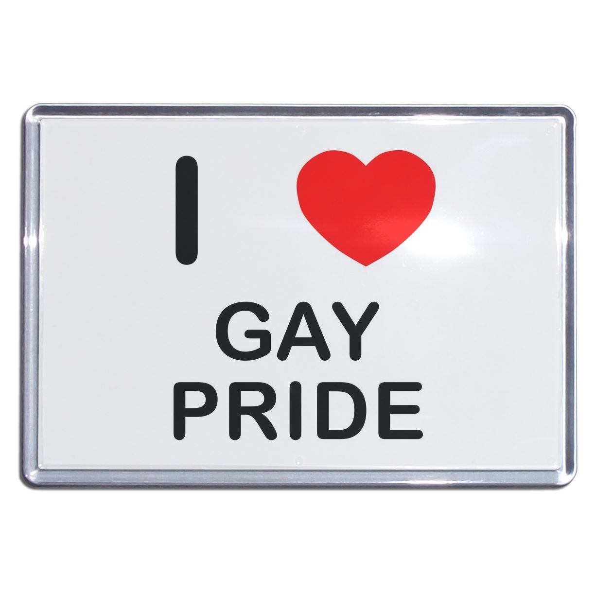 Gay Pride I Love Heart Plastic Fridge Magnet (S, M, L, XL) - Picture 3 of 10
