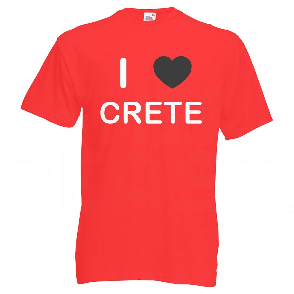 Crete I Love T-Shirt Tee Erwachsene Rundhals Kurzarm - Bild 21 von 34