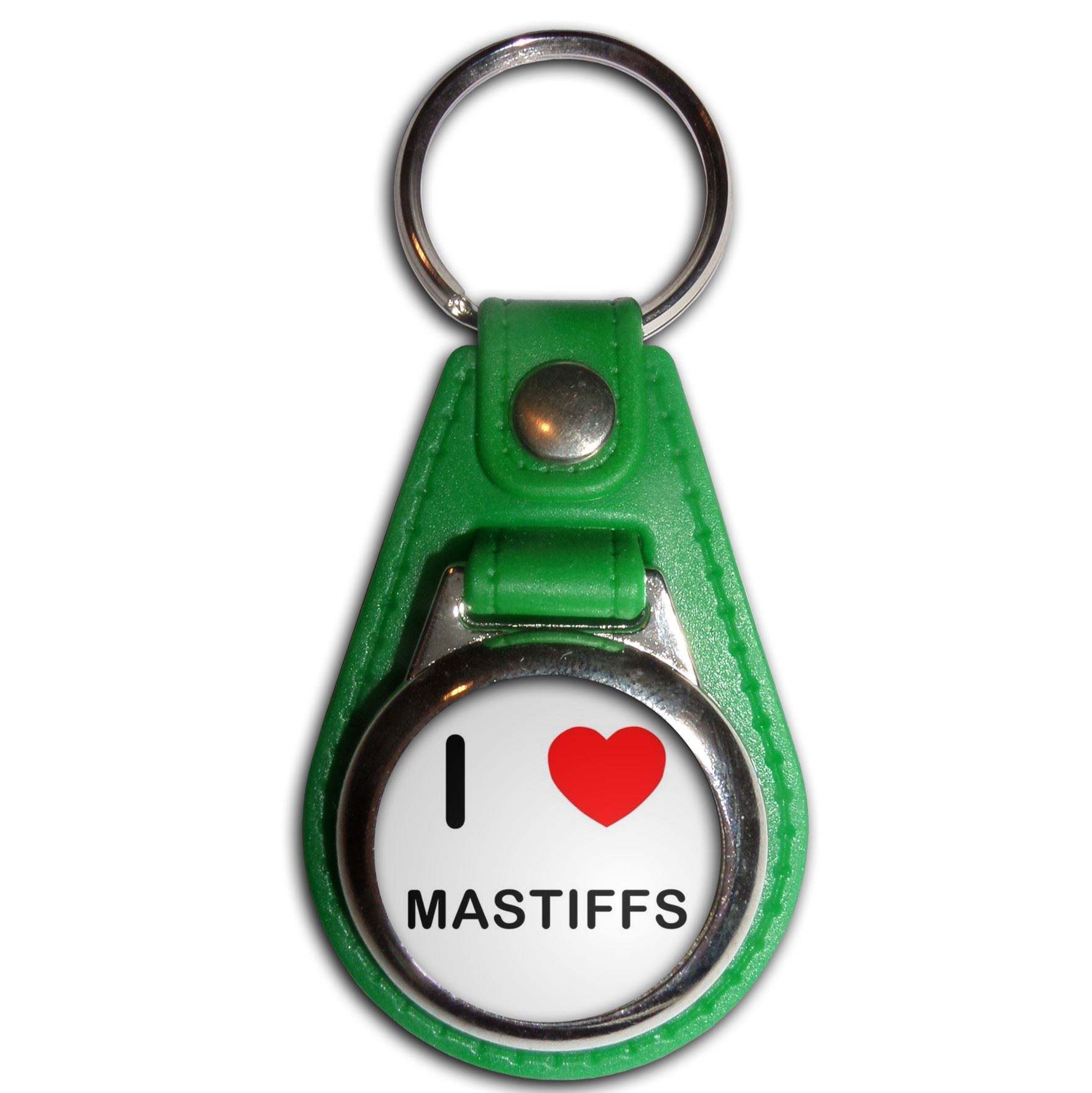 Mastiffs I Love Plastic Medallion Key Ring (61mm x 38mm) - Picture 7 of 12