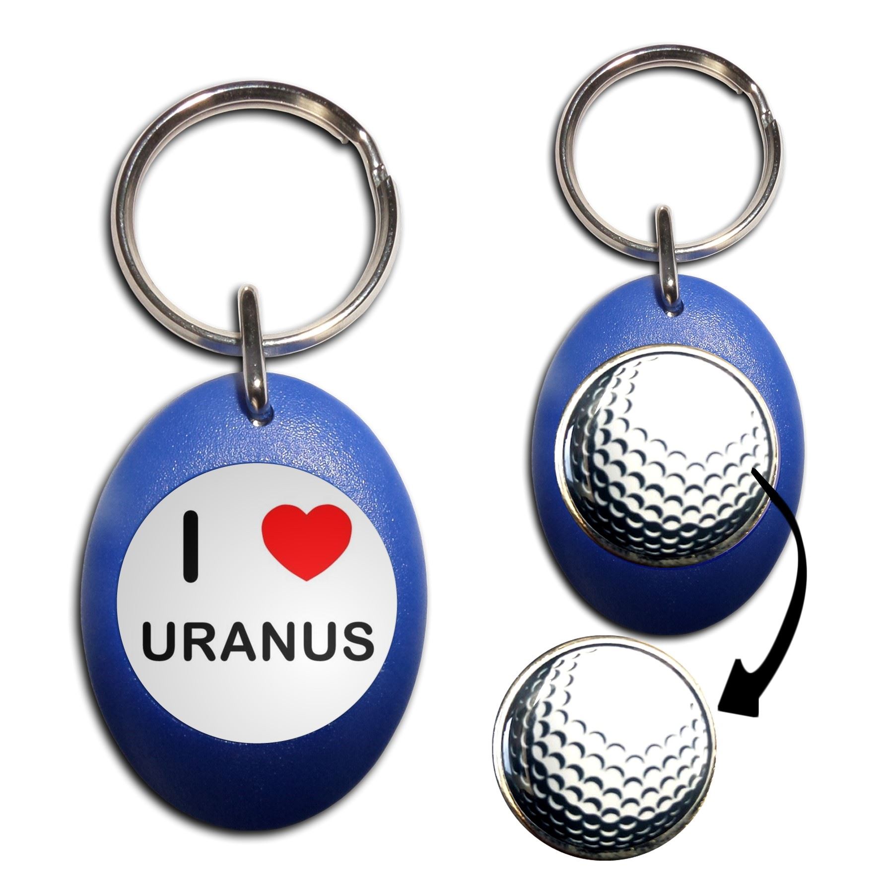 Uranus I Love Golf Ball Marker Key Ring (43mm x 33mm) - Picture 5 of 12