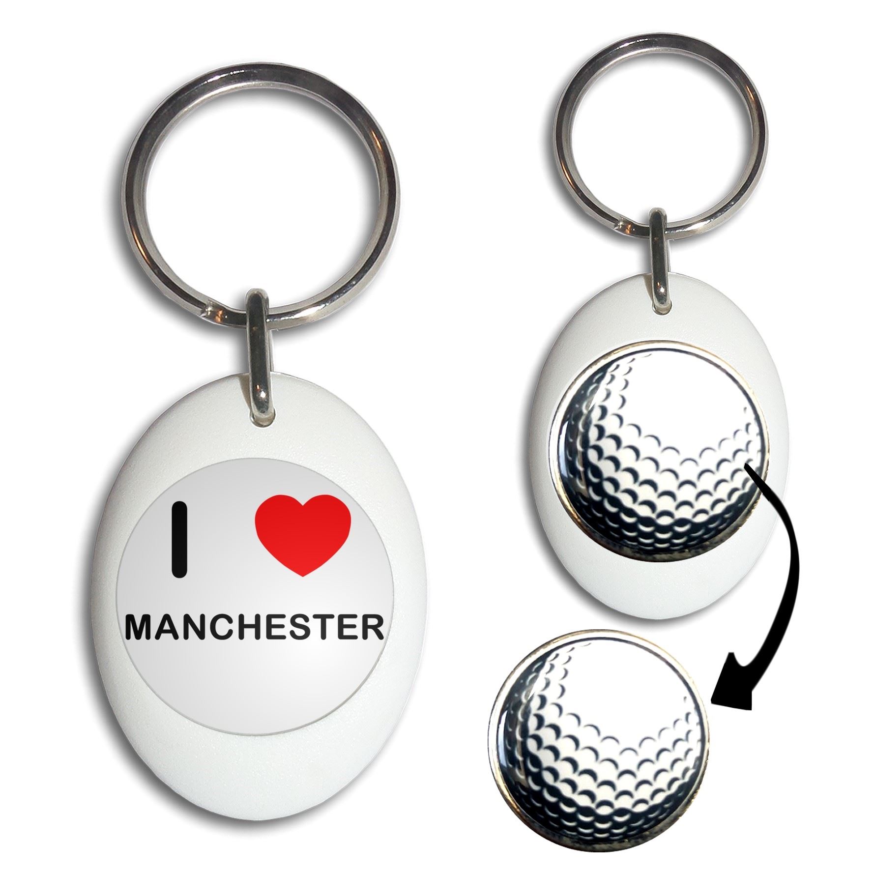 Manchester I Love Golfball Marker Schlüsselanhänger (43 mm x 33 mm) - Bild 11 von 12