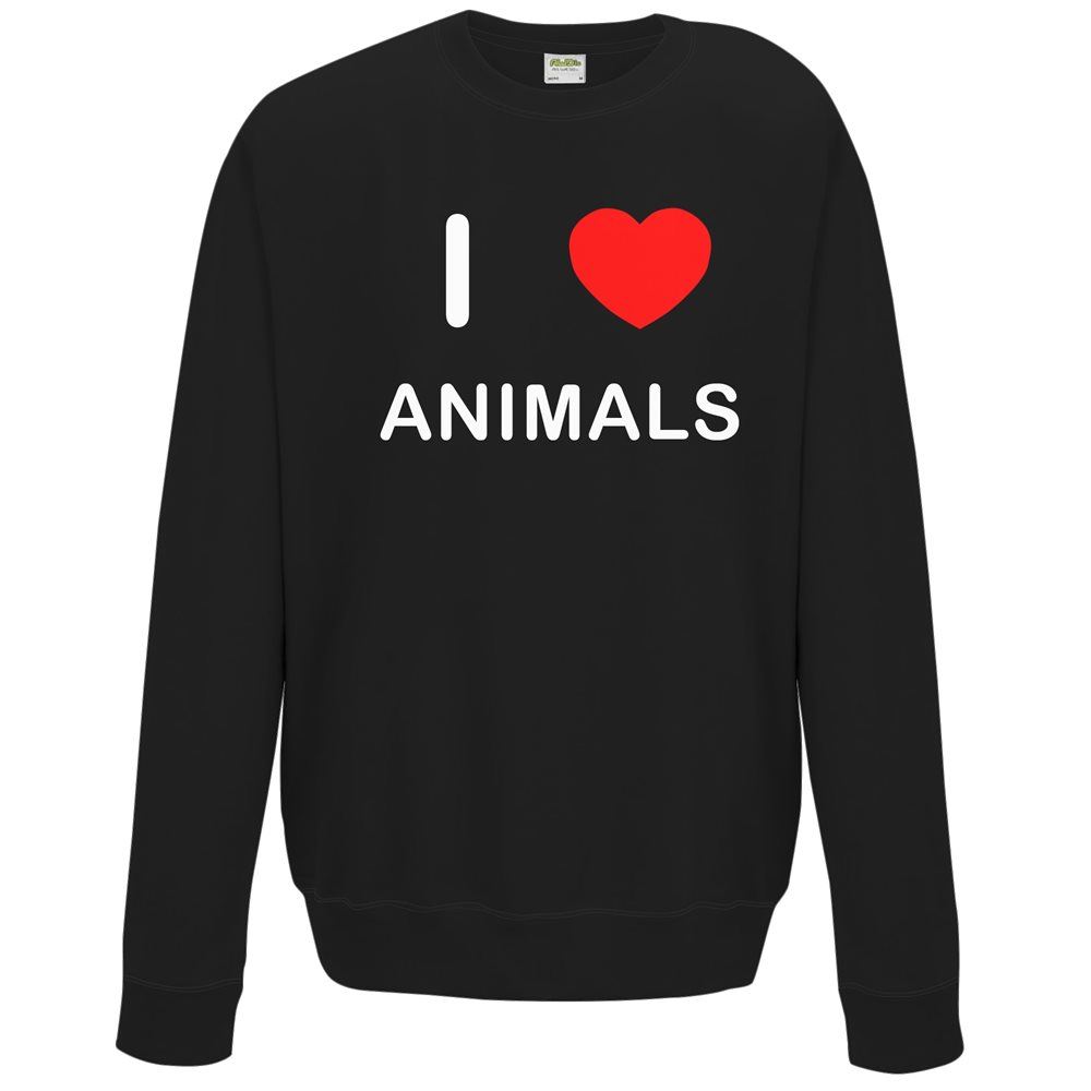 Animals I Love Sweater Pullover Adult Crew Neck Long Sleeved Sweatshirt - Picture 9 of 34