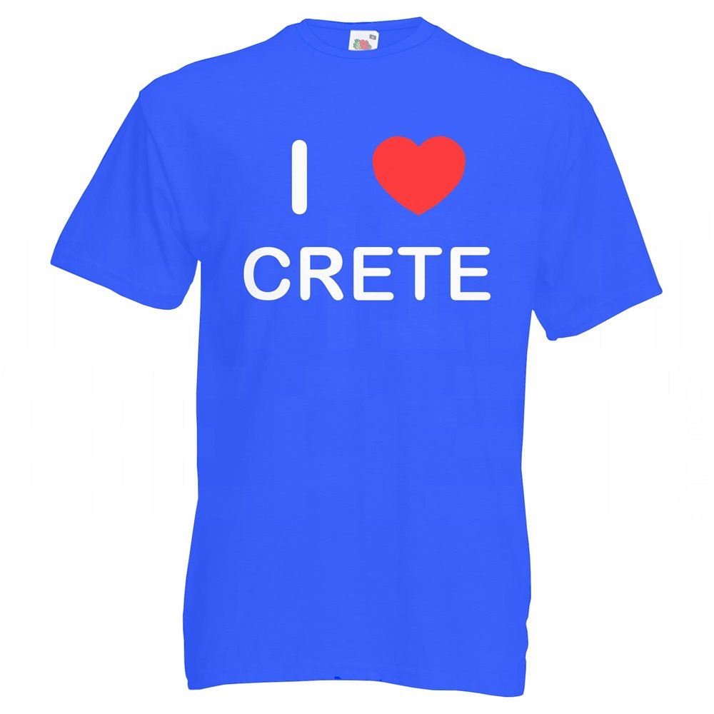 Crete I Love T-Shirt Tee Erwachsene Rundhals Kurzarm - Bild 15 von 34