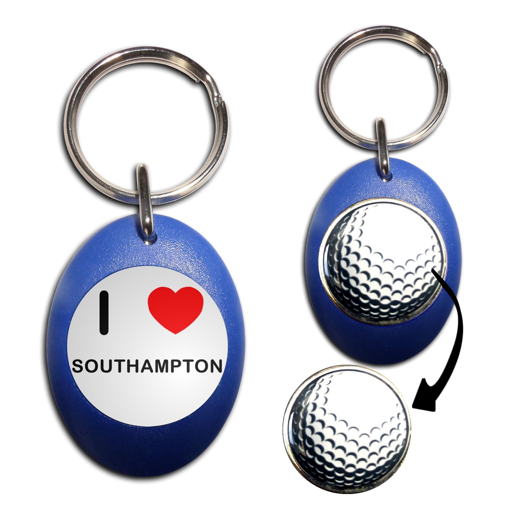 Southampton I Love Golfball Marker Schlüsselanhänger (43 mm x 33 mm) - Bild 5 von 12