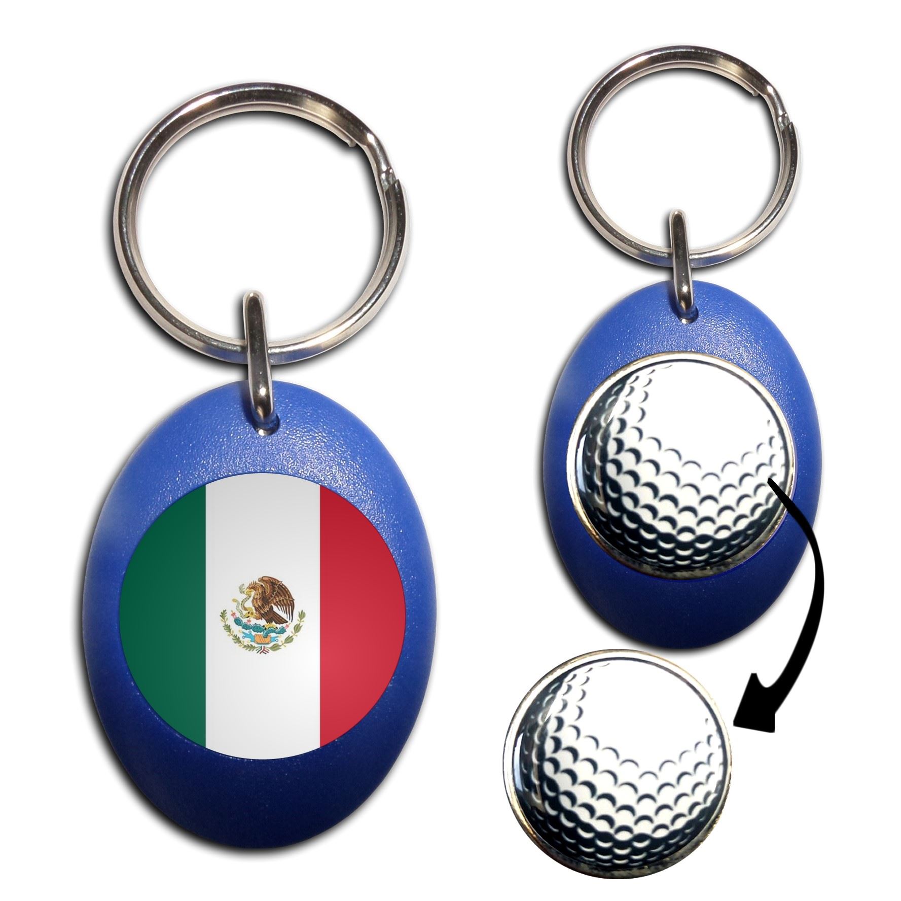 Schlüsselanhänger Mexiko Flagge Golfball Markierung (43 mm x 33 mm) - Bild 5 von 12