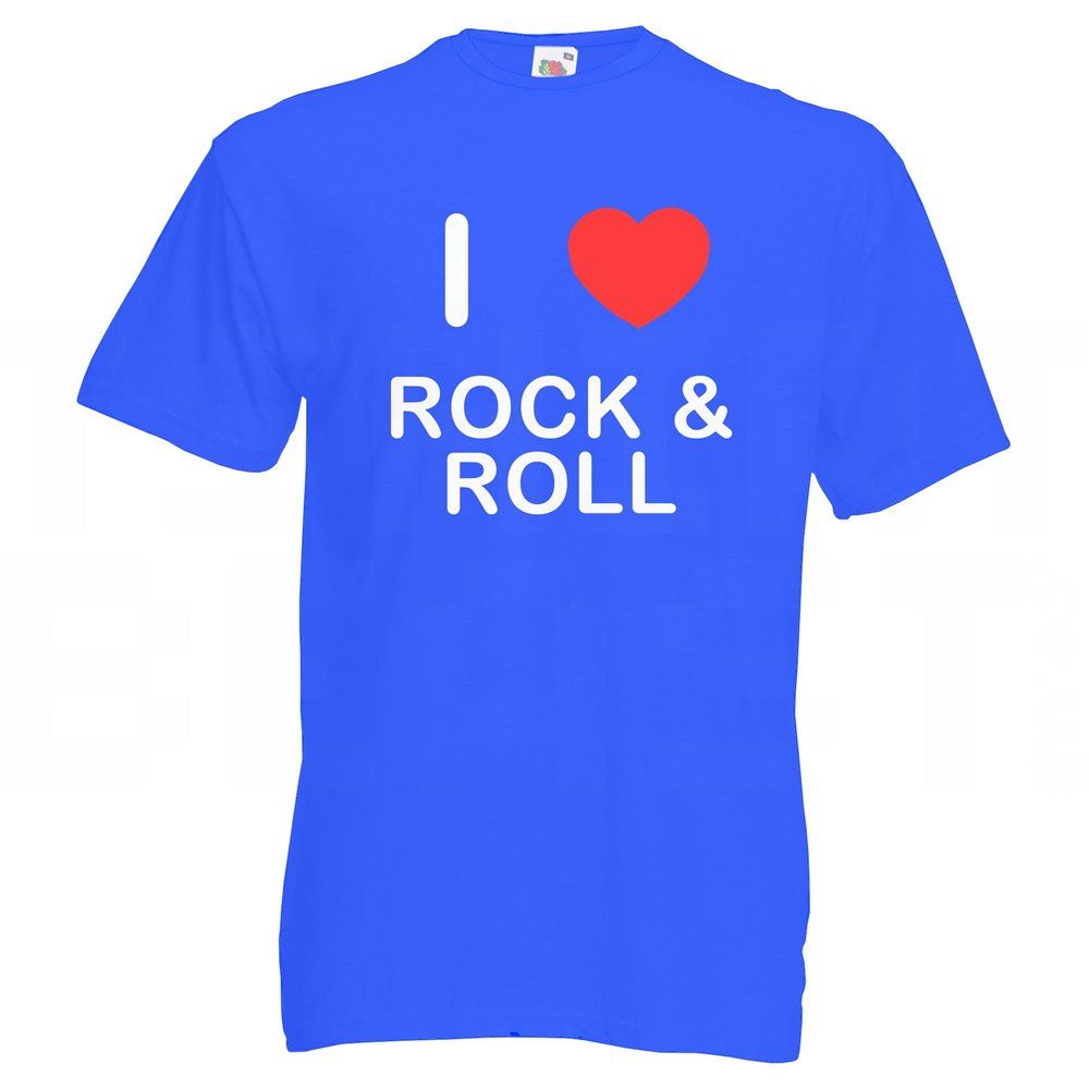 Rock and Roll I Love T-Shirt Tee Erwachsene Rundhals Kurzarm - Bild 11 von 34