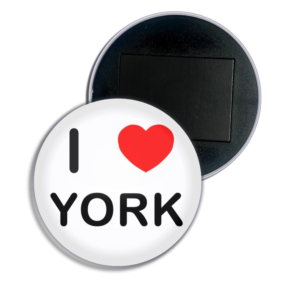 York I Love Herz Kühlschrankmagnet Knopf Anstecker (25, 55 oder 77 mm) - Bild 4 von 4
