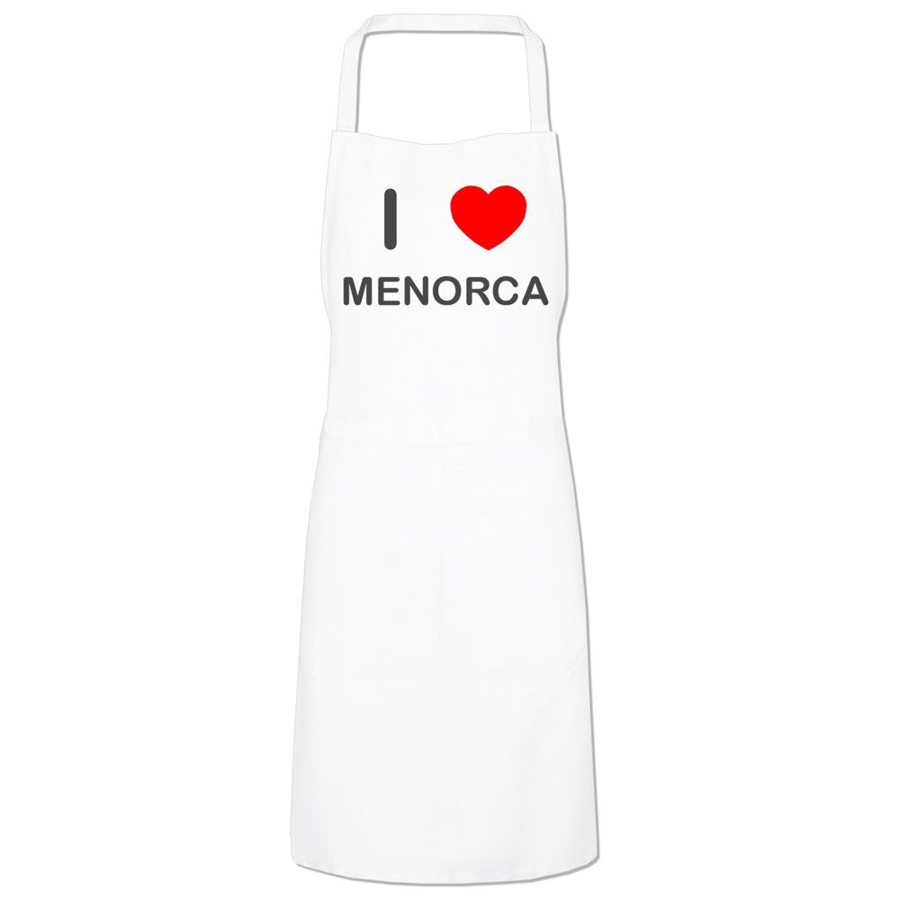 Menorca I Love Kitchen Apron Bib with Adjustable Neck and Ties - Picture 9 of 10