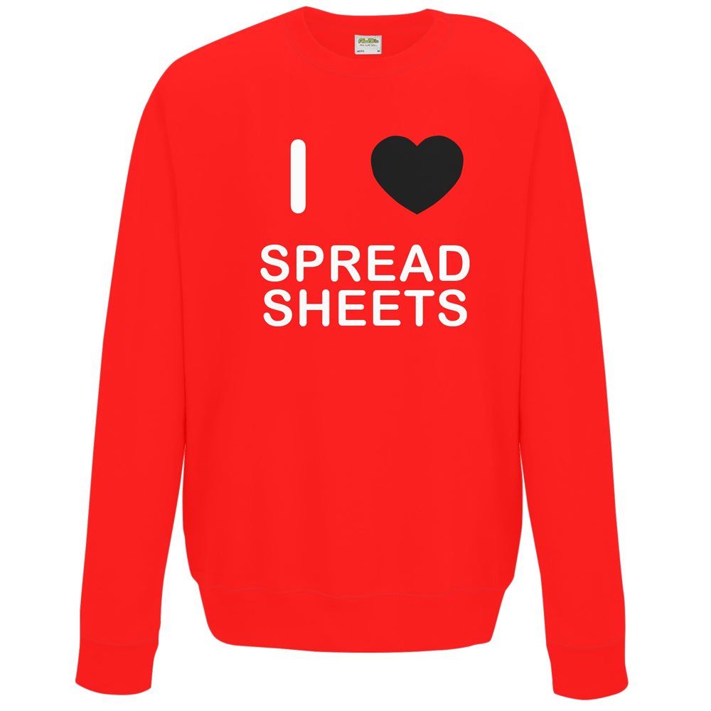 Spreadsheets I Love Sweater Pullover Erwachsene Rundhals Langarm Sweatshirt - Bild 23 von 34