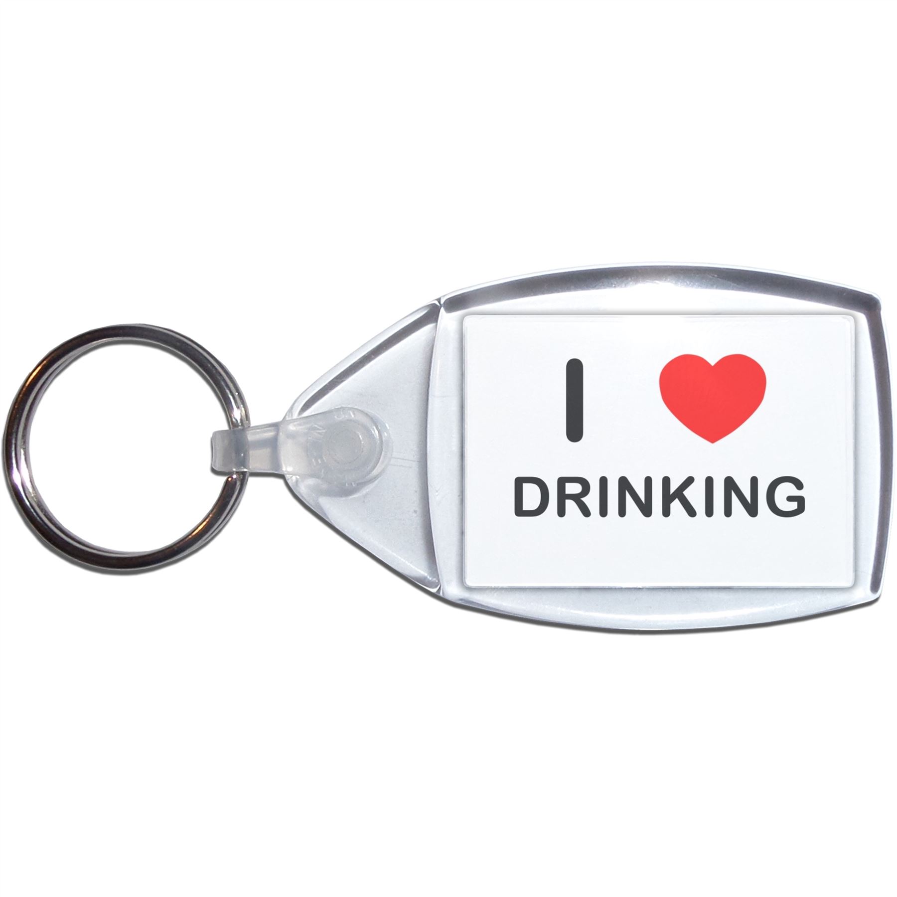 Llavero de plástico transparente Drinking I Love Heart (S, M o L) - Imagen 7 de 8