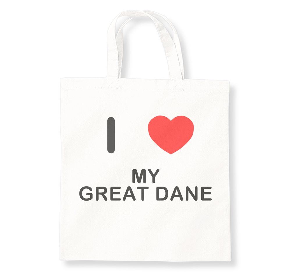 Bolso de compras de algodón reutilizable My Great Dane I Love - Imagen 7 de 8