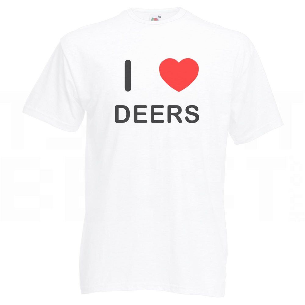 Deers I Love T Shirt Tee Adult Crew Neck Short Sleeved - Picture 29 of 34
