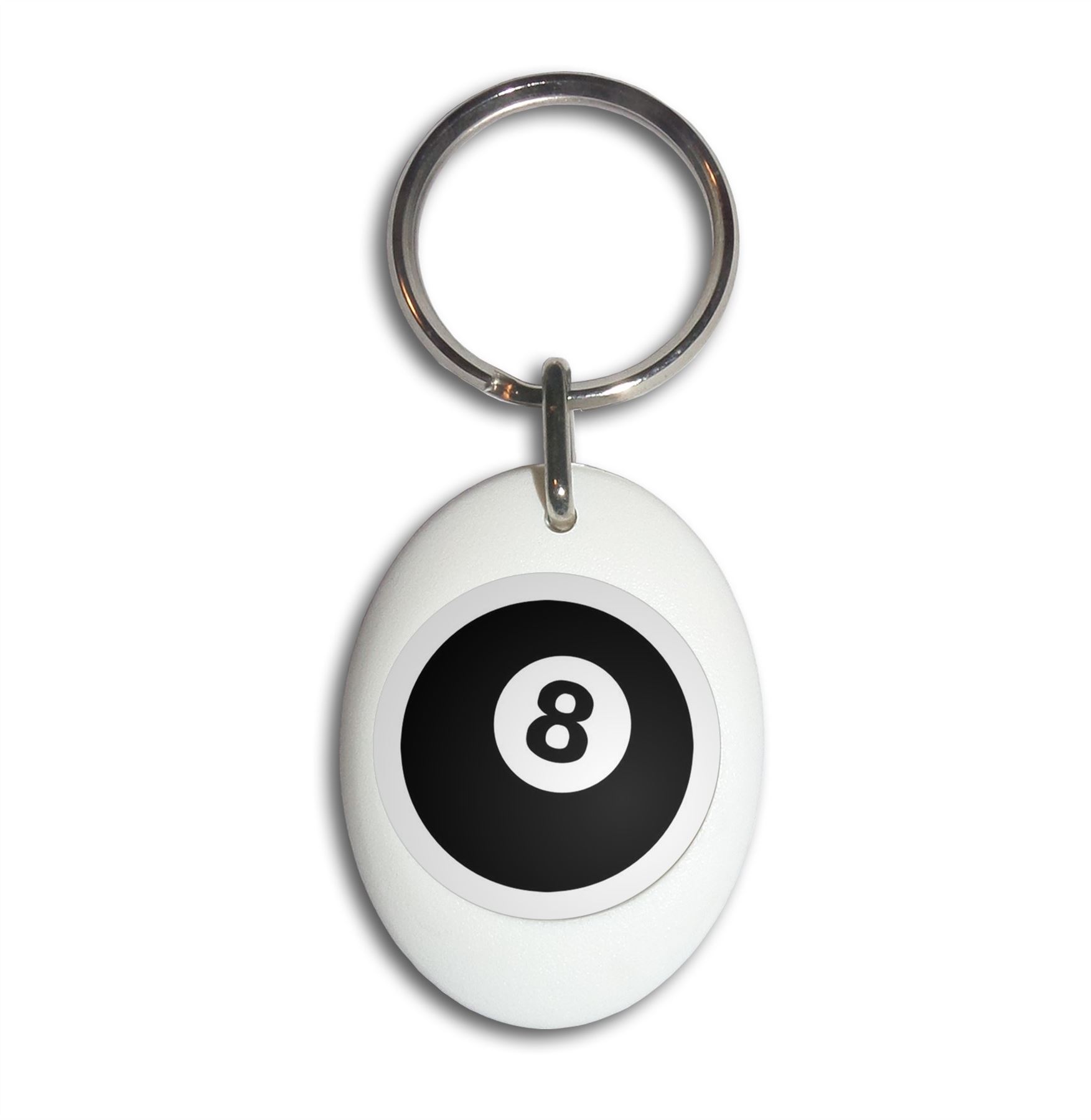8 Ball Plastic Oval Key Ring (43mm x 32.5mm) - Picture 9 of 10