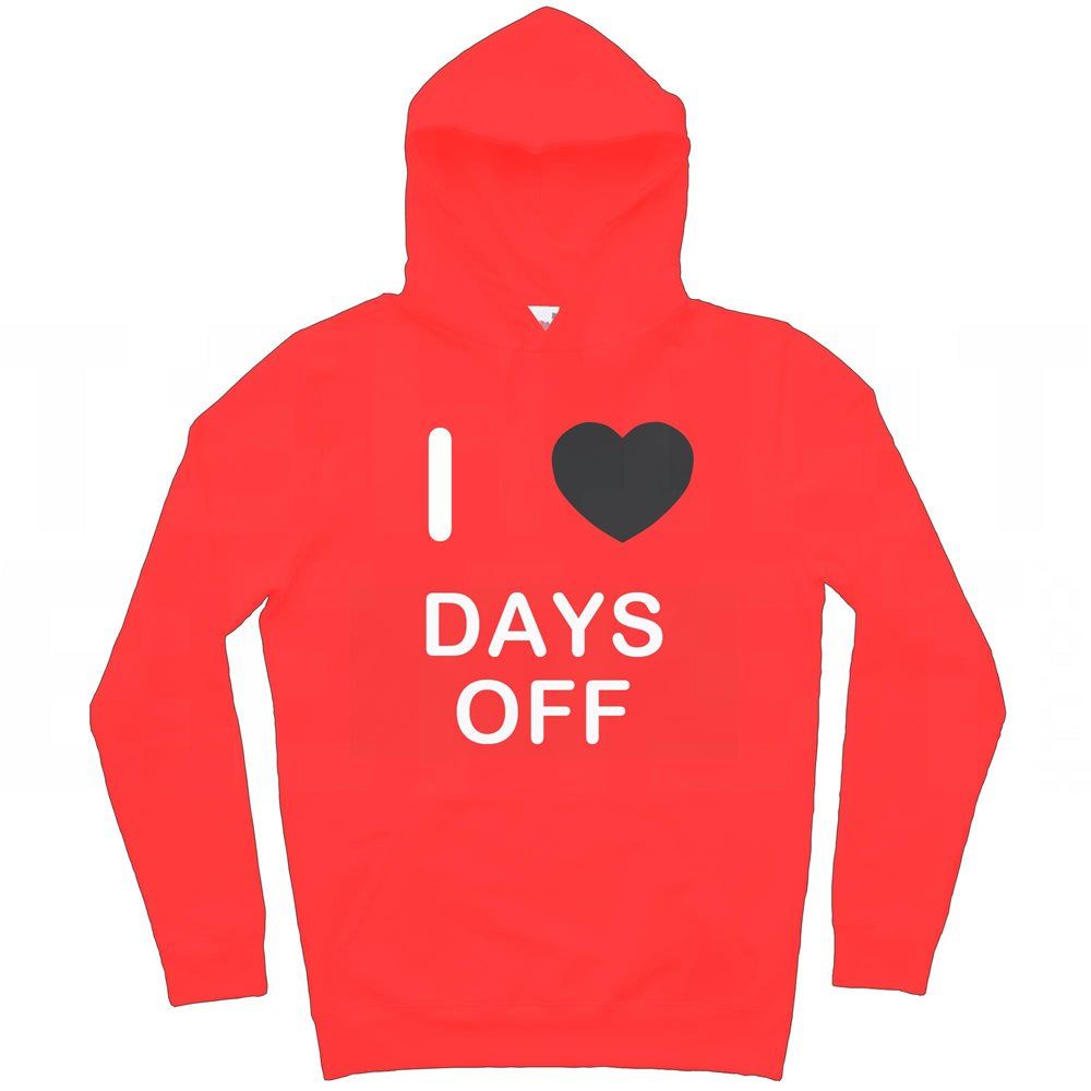 Days Off I Love Hoodie Pullover Erwachsene Langarm - Bild 25 von 34