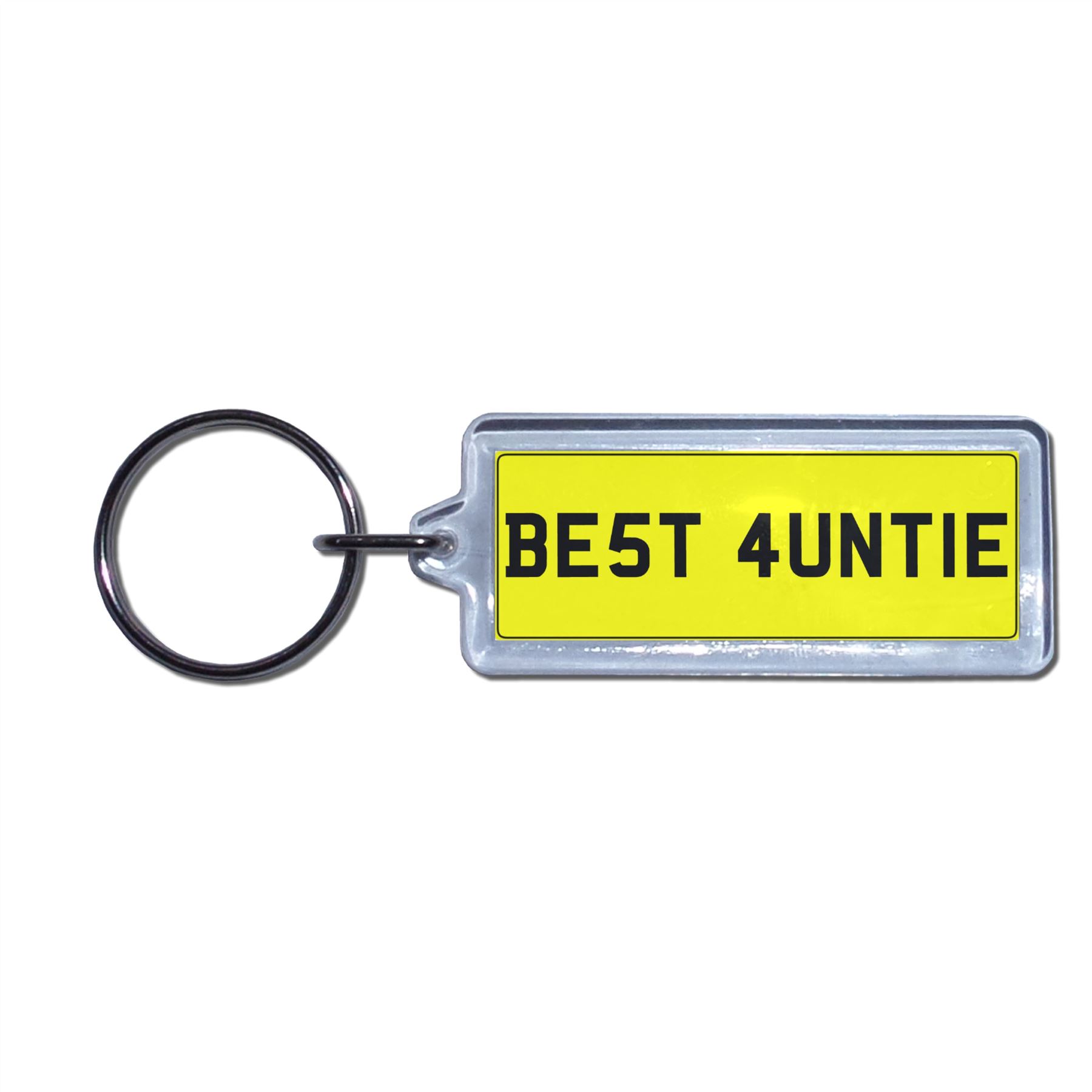 BEST AUNTIE - UK Number Plate Key Ring | Choose Medallion / Plastic / Metal - Picture 3 of 8