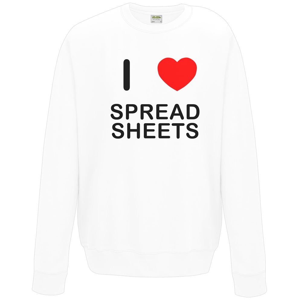 Spreadsheets I Love Sweater Pullover Erwachsene Rundhals Langarm Sweatshirt - Bild 31 von 34