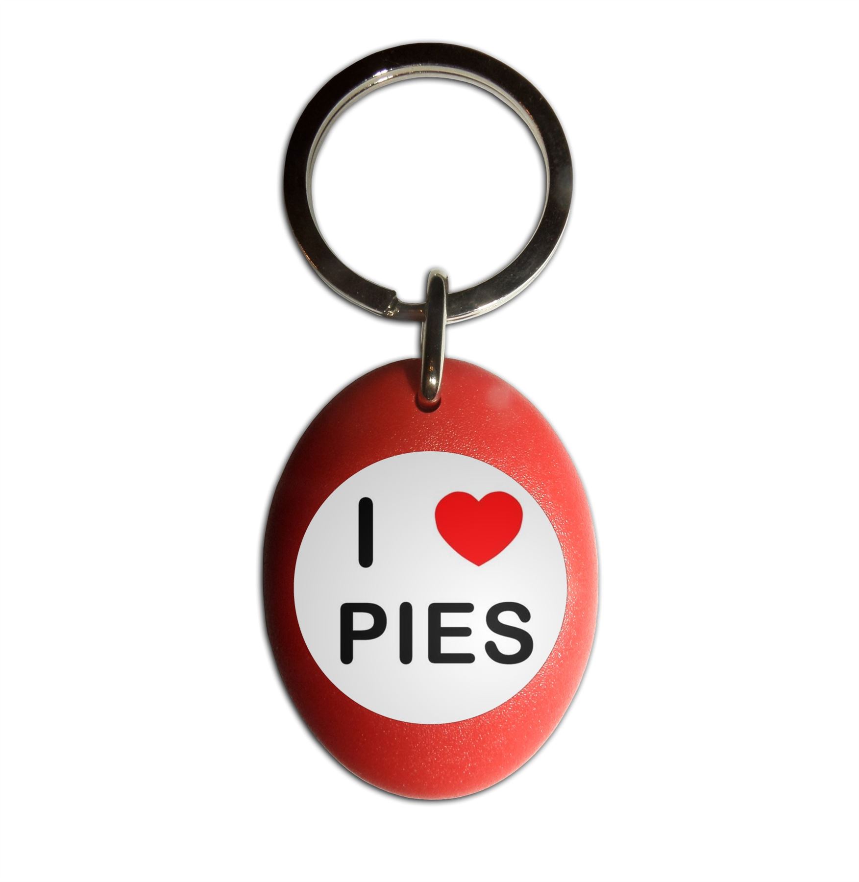 Pies I Love Heart Plastic Oval Key Ring (43mm x 32.5mm) - Picture 7 of 10