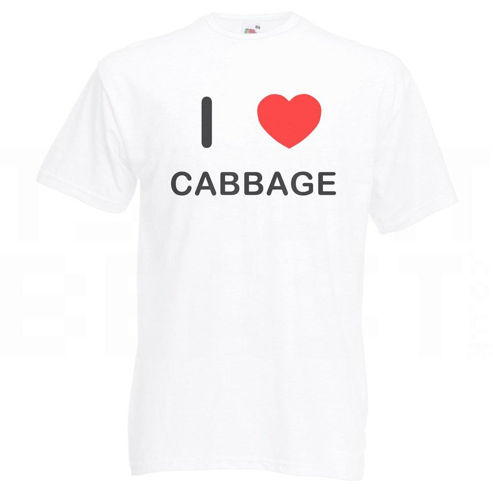 Cabbage I Love T Shirt Tee Adult Crew Neck Short Sleeved - Picture 27 of 34