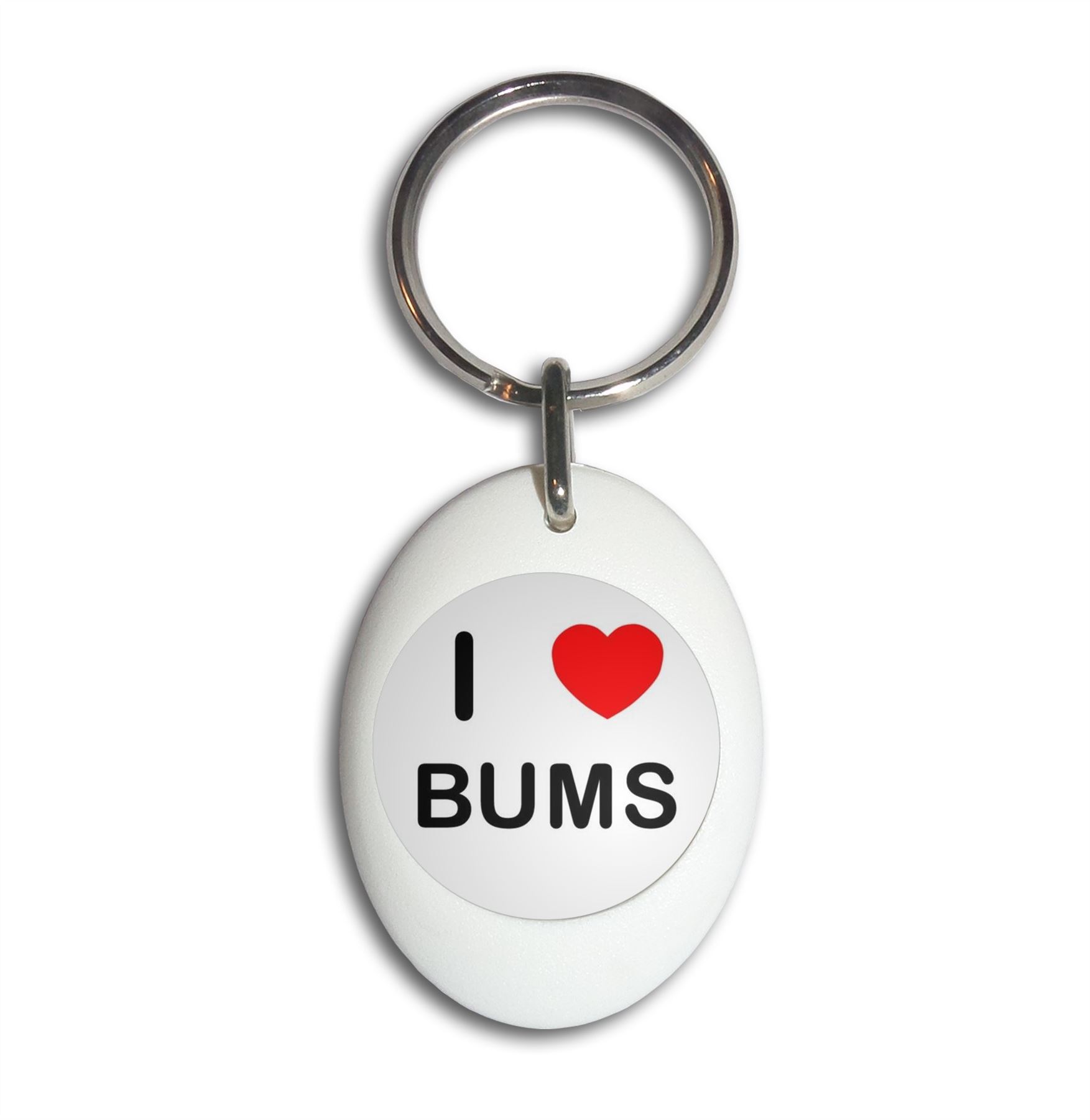 Bums I Love Heart Plastic Oval Key Ring (43mm x 32.5mm) - Picture 9 of 10