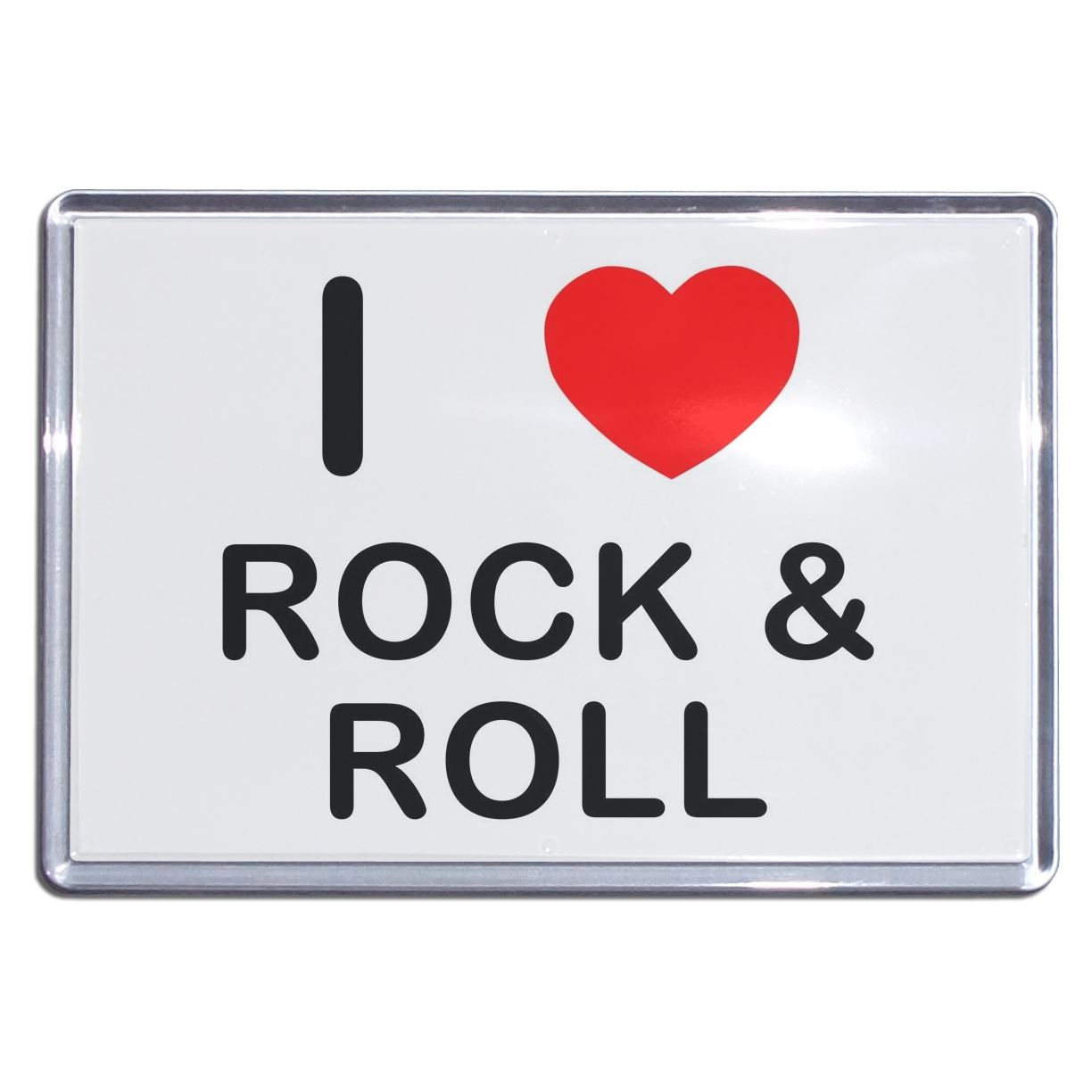 Rock and Roll I Love Heart Plastic Fridge Magnet (S, M, L, XL) - Picture 3 of 10