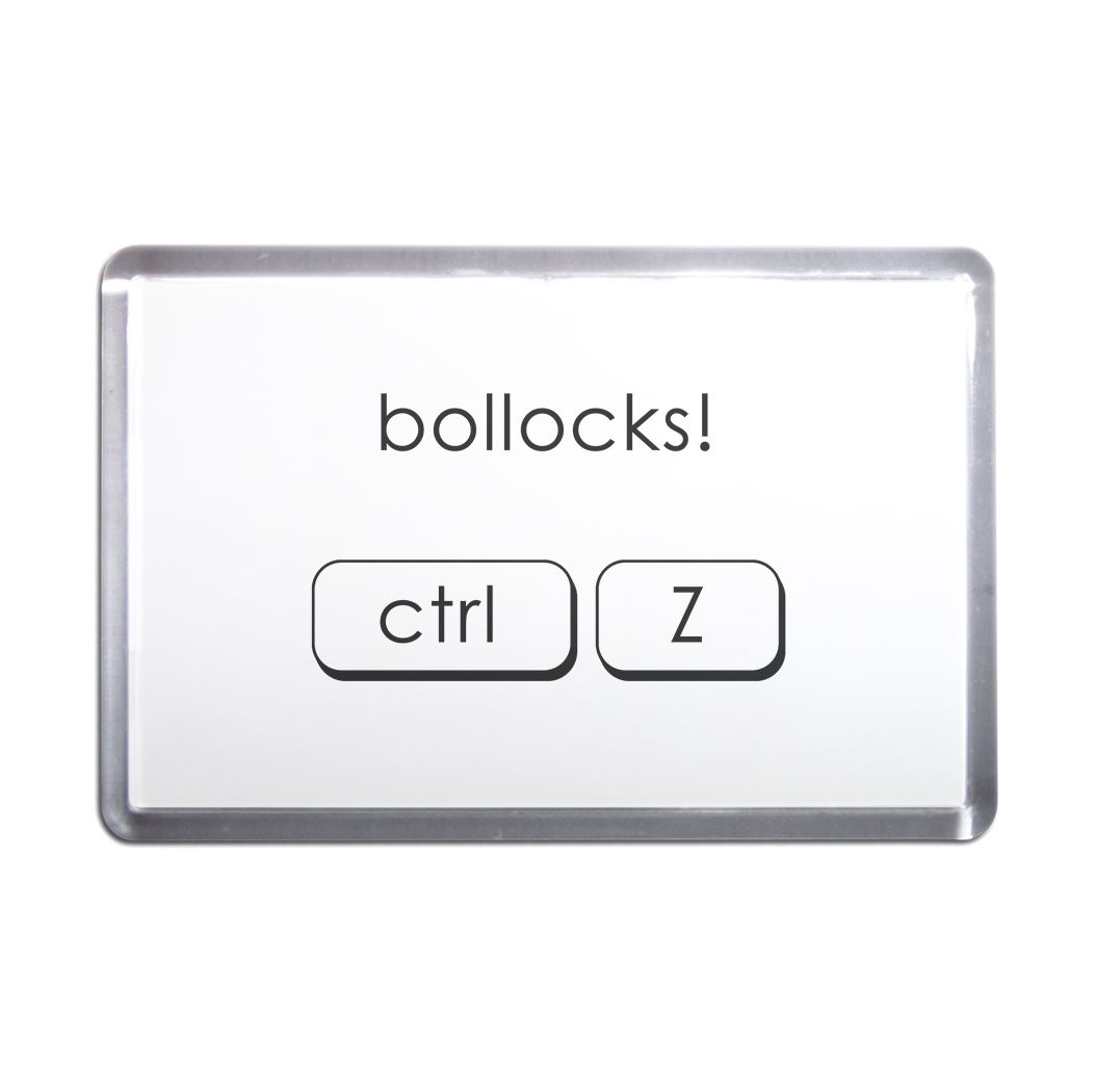 Ctrl Z Boll**ks Plastic Fridge Magnet (S, M, L, XL) - Picture 5 of 10