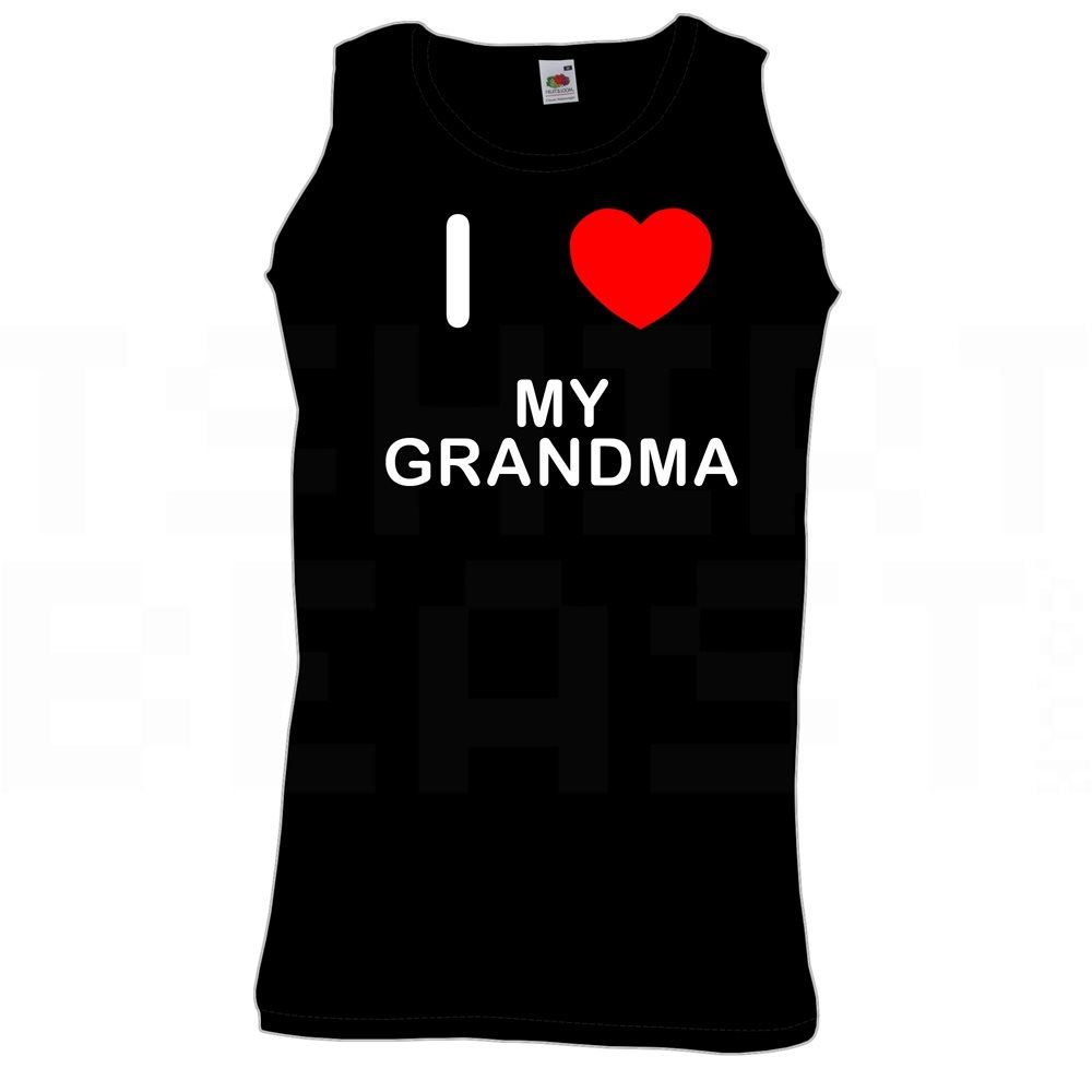 My Grandma I Love Heart Vest Adult Crew Neck Athletic Gym Vest - Afbeelding 3 van 18