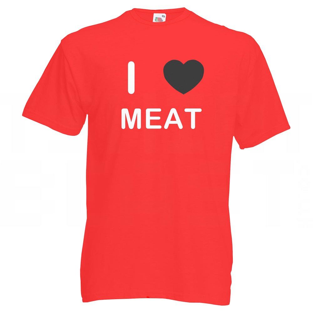 Meat I Love T Shirt Tee Adult Crew Neck Short Sleeved - Picture 25 of 34