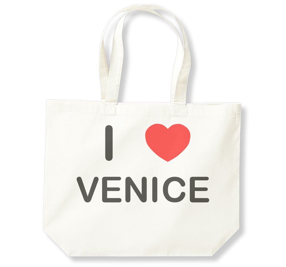Venice I Love Cotton Shopping Bag (Black, White, Natural) - Picture 3 of 8
