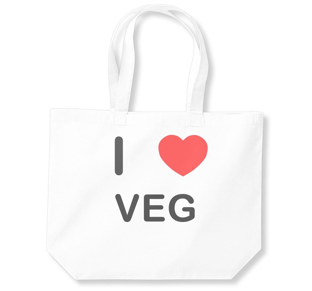Bolso de compras de algodón Veg I Love (negro, blanco, natural) - Imagen 7 de 8