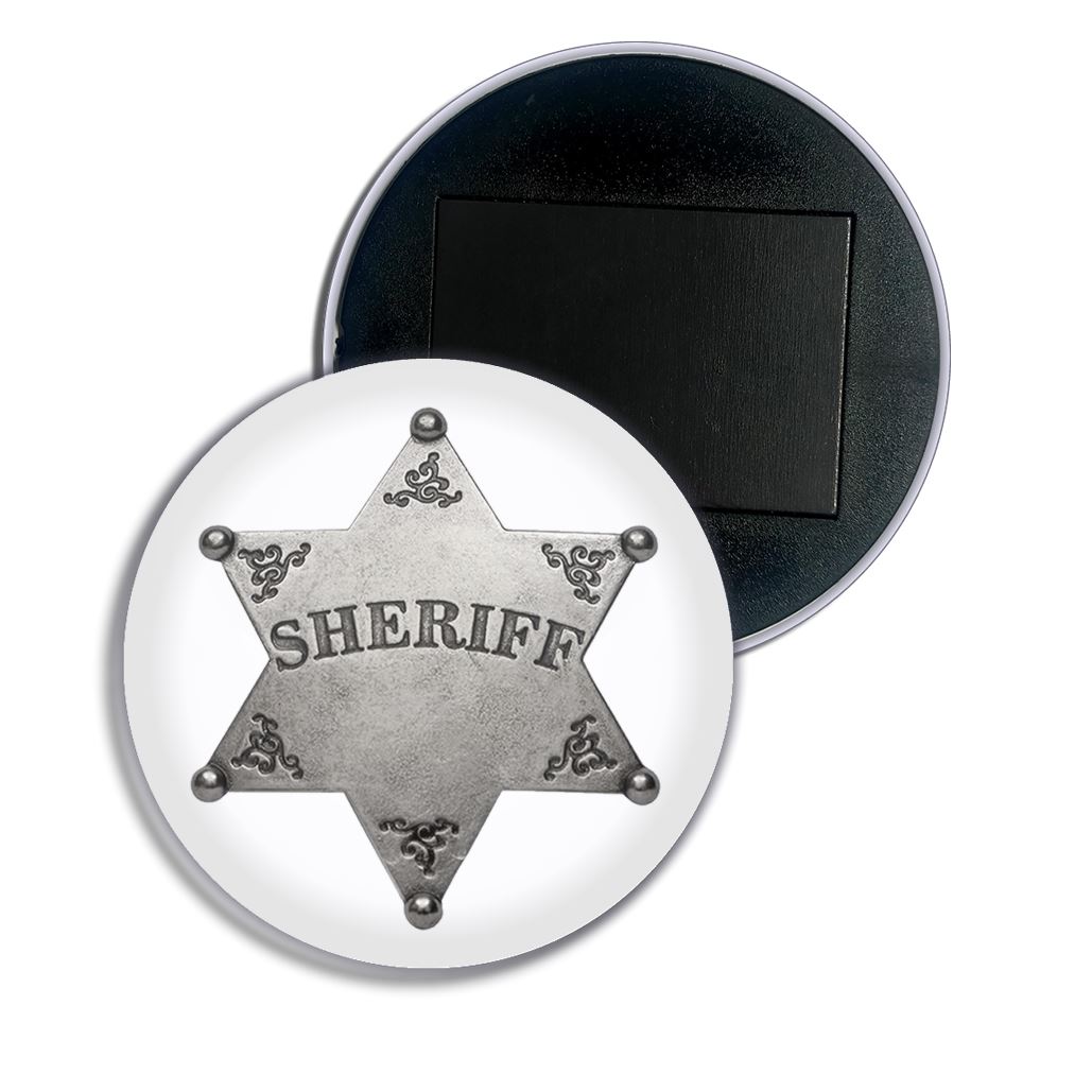 Sheriff Badge Fridge Magnet Button Badge (25, 55 or 77mm) - Picture 4 of 4