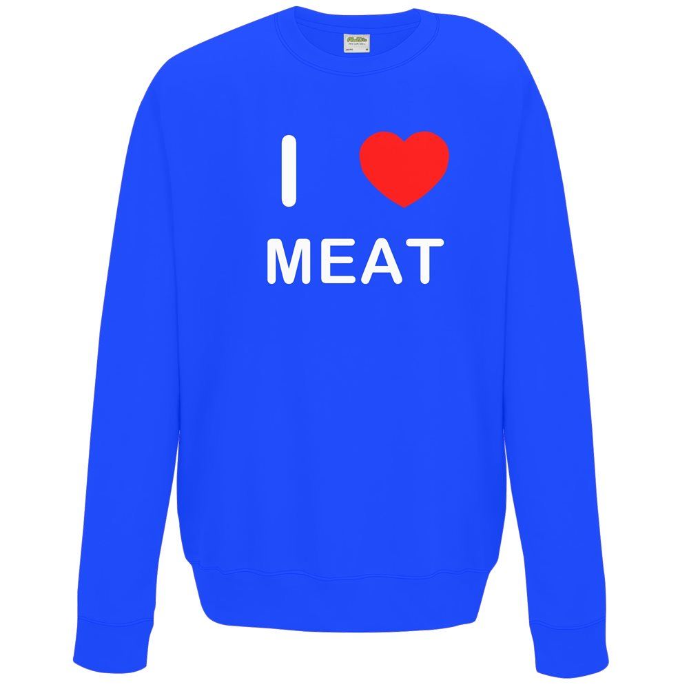 Meat I Love Sweater Pullover Adult Crew Neck Long Sleeved Sweatshirt - Picture 15 of 34