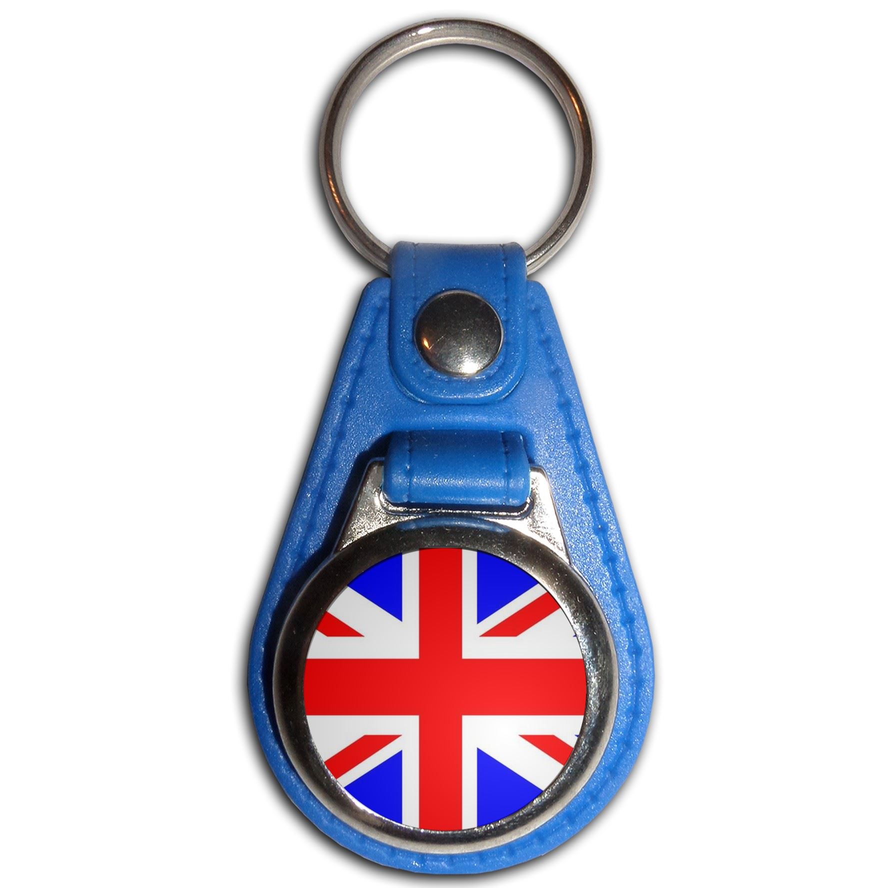 Union Jack UK Flag Plastic Medallion Key Ring (61mm x 38mm) - Picture 5 of 12