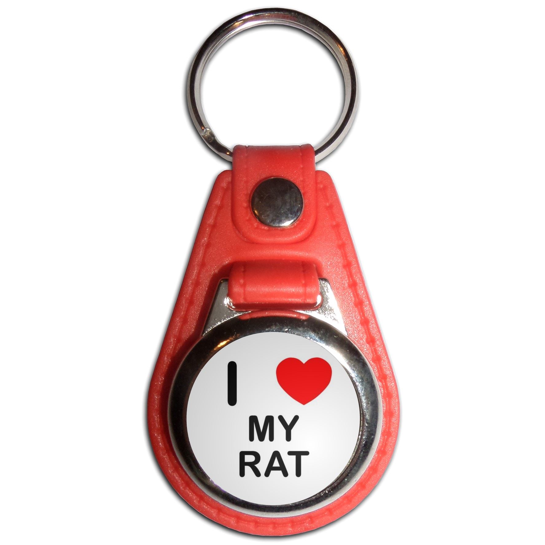 My Rat I Love Plastic Medallion Key Ring (61mm x 38mm) - Picture 9 of 12
