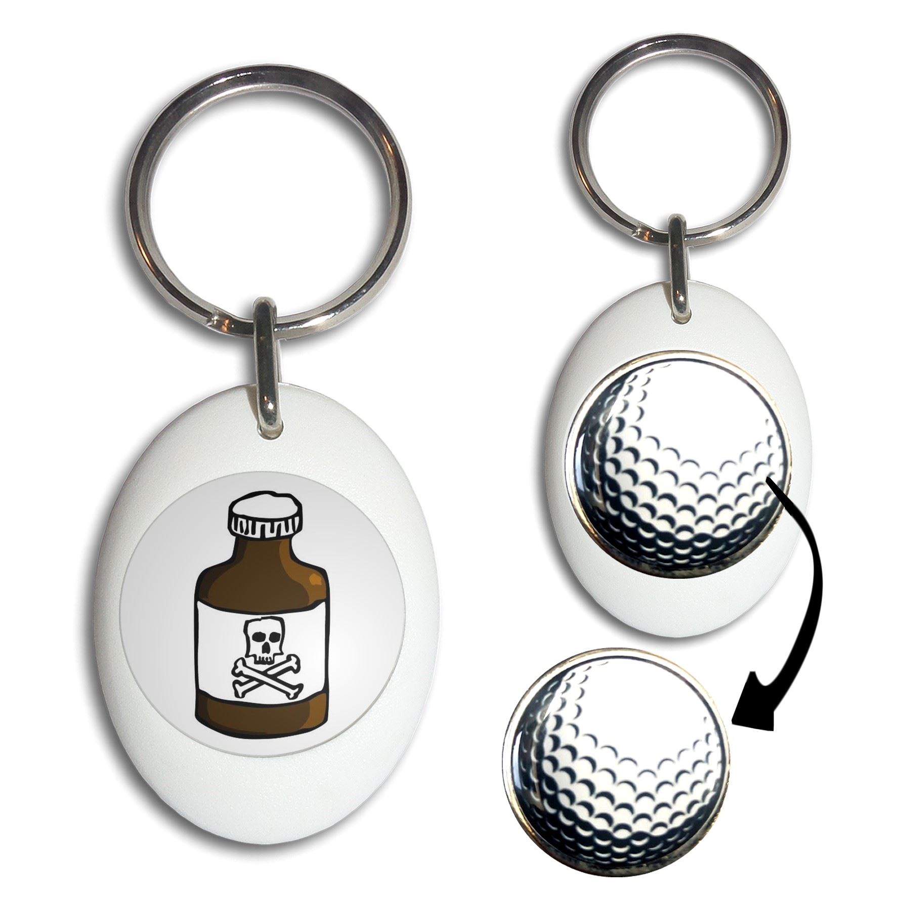 Schlüsselanhänger Giftflasche Golfballmarker (43 mm x 33 mm) - Bild 11 von 12