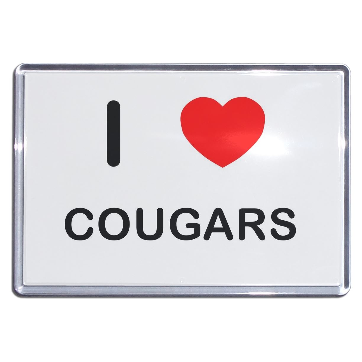 Cougars I Love Heart Plastic Fridge Magnet (S, M, L, XL) - Picture 3 of 10