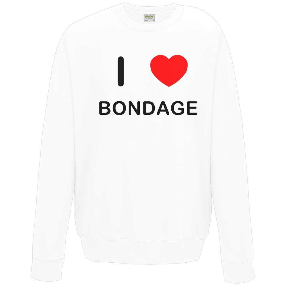 Bondage I Love Maglione Pullover Adulto Girocollo Felpa Maniche Lunghe - Foto 33 di 34