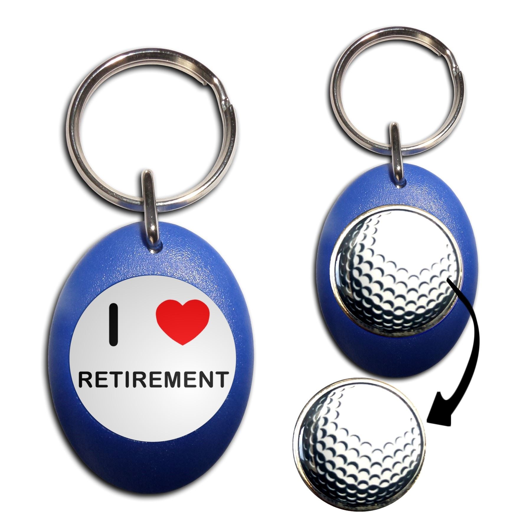 Schlüsselanhänger Ruhestand I Love Golfball Marker (43 mm x 33 mm) - Bild 5 von 12