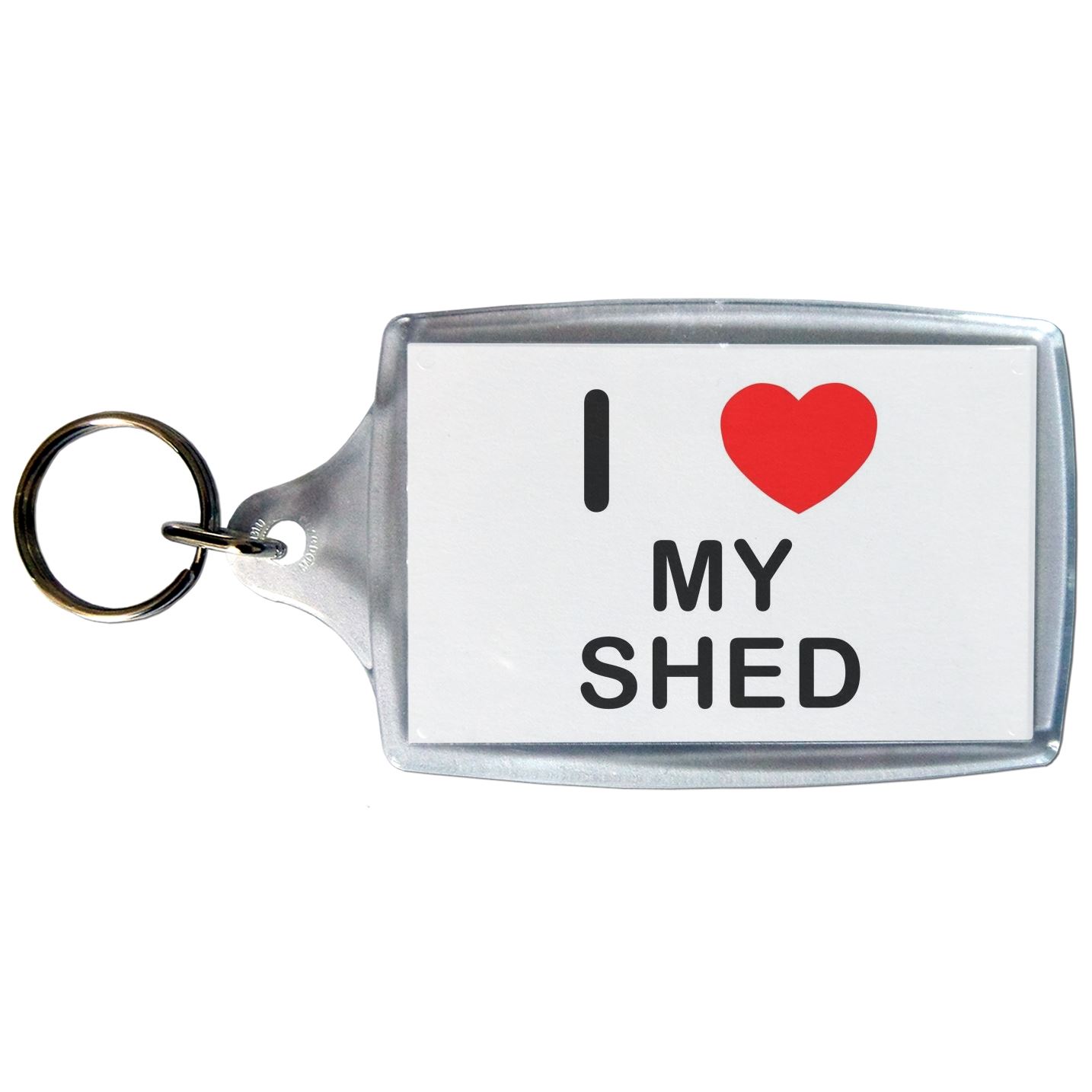 My Shed I Love Heart Clear Plastic Key Ring (S, M or L) - Picture 3 of 8
