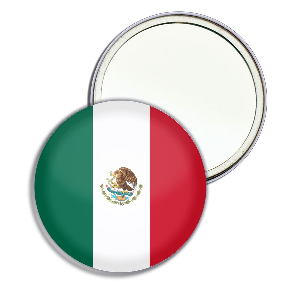 Mexiko Flagge rund Spiegel Tasche kompakt (55 mm oder 77 mm) - Bild 3 von 6