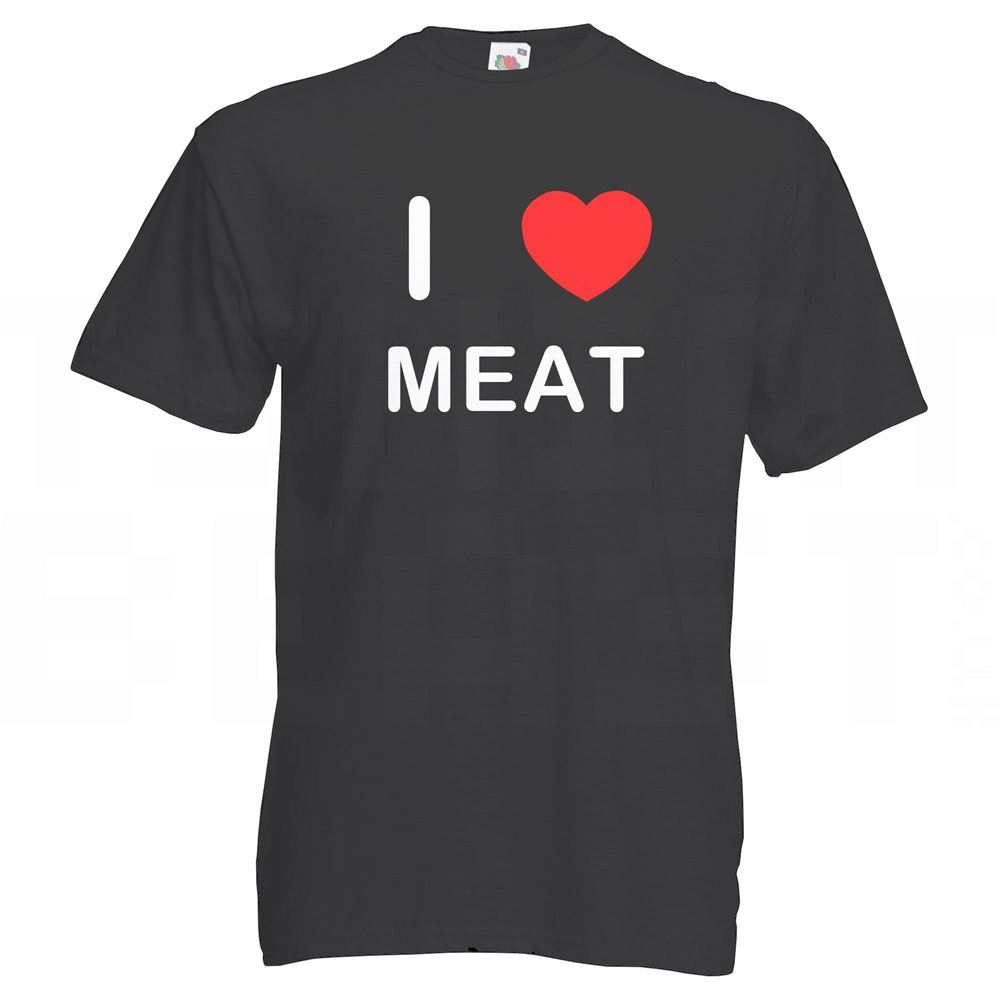 Meat I Love T Shirt Tee Adult Crew Neck Short Sleeved - Picture 7 of 34